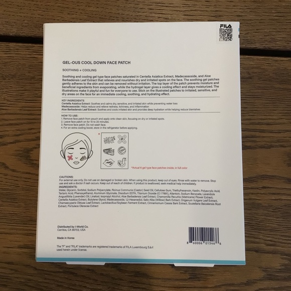 FILA Gel-ous Cool Down Face Patch - 6 patches x 3 each - Picture 6 of 6